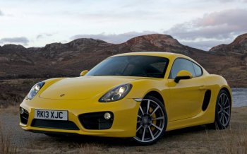 黄色保时捷汽车外观高清图片