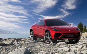 红色热情的兰博基尼越野车高清图片