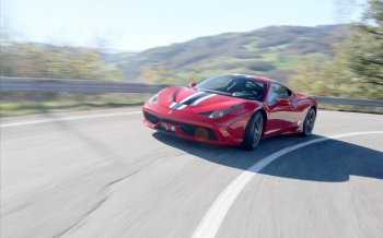 法拉利458红色炫酷跑车驰骋高清壁纸