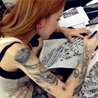 超拽霸气的美女纹身头像图片