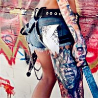 超拽霸气的美女纹身头像图片