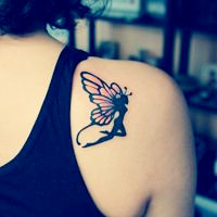 超唯美的非主流美女纹身头像