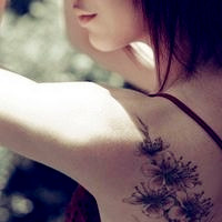超唯美的非主流美女纹身头像