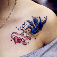 超唯美的非主流美女纹身头像