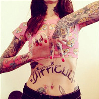超有范儿的欧美女生纹身头像