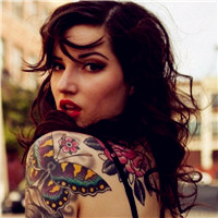 超有范儿的欧美女生纹身头像