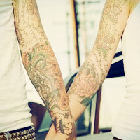 最新个性简约情侣纹身头像