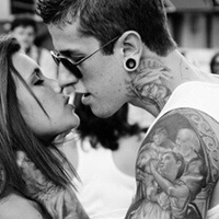 欧美时尚前卫情侣纹身头像