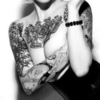 欧美时尚前卫情侣纹身头像