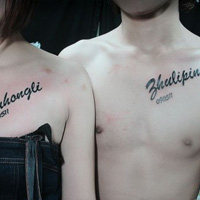 欧美时尚前卫情侣纹身头像