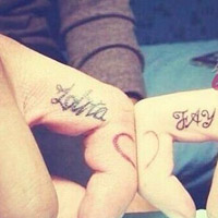 好看的手指纹身情侣头像图片