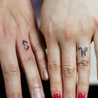 好看的手指纹身情侣头像图片