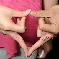 好看的手指纹身情侣头像图片