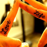 好看的手指纹身情侣头像图片