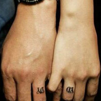 好看的手指纹身情侣头像图片