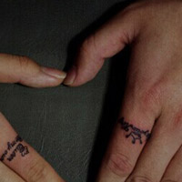 好看的手指纹身情侣头像图片