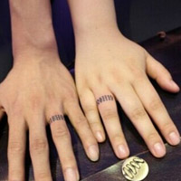 好看的手指纹身情侣头像图片