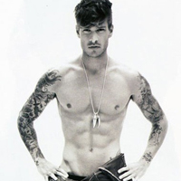 欧美帅哥黑白霸气纹身头像