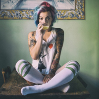 超有气质的欧美女生纹身头像