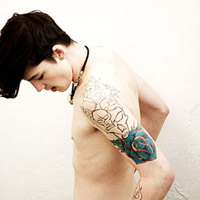 帅气男模qq个性纹身头像