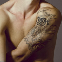 帅气男模qq个性纹身头像