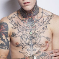 帅气男模qq个性纹身头像