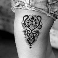 男女混搭霸气黑白纹身头像图片