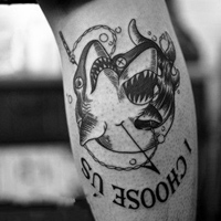 男女混搭霸气黑白纹身头像图片