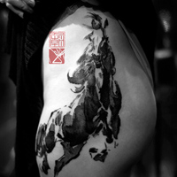 男女混搭霸气黑白纹身头像图片