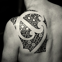 男女混搭霸气黑白纹身头像图片