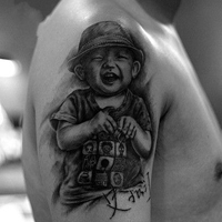 男女混搭霸气黑白纹身头像图片