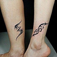 唯美小清新的情侣纹身头像图集