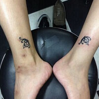 唯美小清新的情侣纹身头像图集