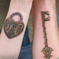 唯美小清新的情侣纹身头像图集