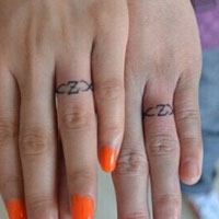 唯美小清新的情侣纹身头像图集