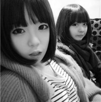 2016最新版qq姐妹黑白头像图片