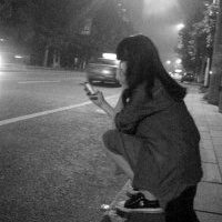 非主流黑白长发伤感女生头像