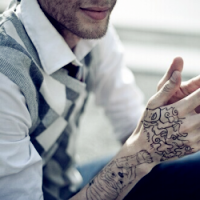 另类个性的欧美男生纹身头像