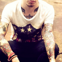 另类个性的欧美男生纹身头像