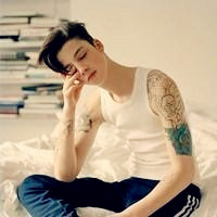 另类个性的欧美男生纹身头像