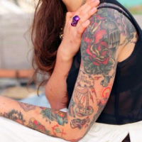 超霸气的社会女生纹身头像