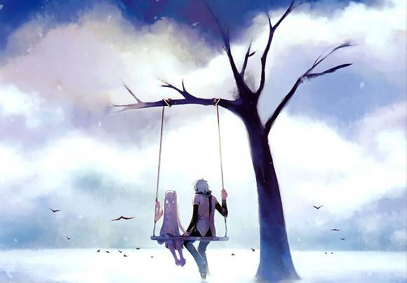 唯美意境动漫女生图像插画