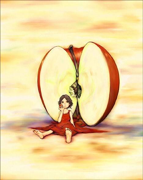 唯美意境动漫女生图像插画