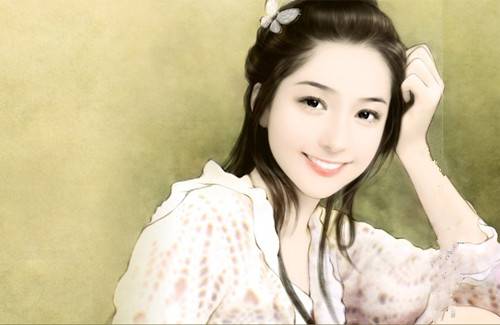 唯美意境手绘图展现玲珑轻盈美女