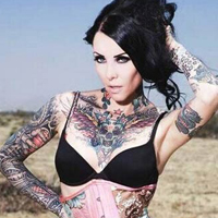 龙纹身的霸气女生图片素材