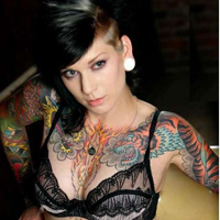 龙纹身的霸气女生图片素材