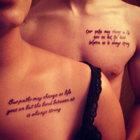 甜蜜浪漫的qq情侣纹身头像