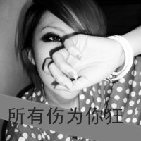 非主流美女黑白伤感带字头像合集