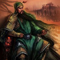 霸气彩色的关公头像纹身图案大全