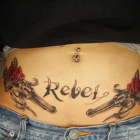 个性性感女生英文纹身头像图片